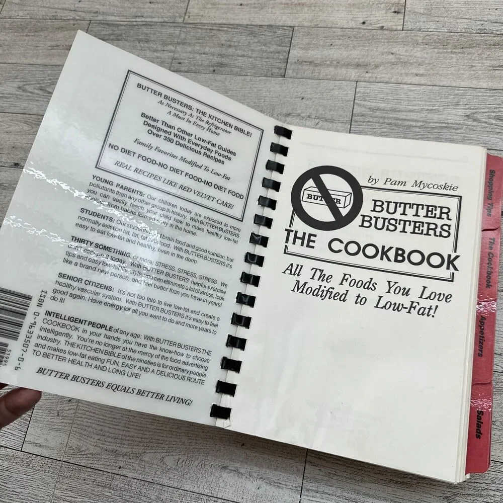 Butter Busters Cookbook - Pam Mycoskie (spiral bound) 3rd Ed Low-Fat Healthy 90s